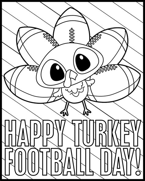 Turkey Football Coloring Page Dorky Doodles