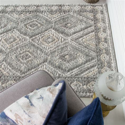Traditional Large Gray Rugs For Living Room Cheap Moroccan Scandi Area Rug Ebay