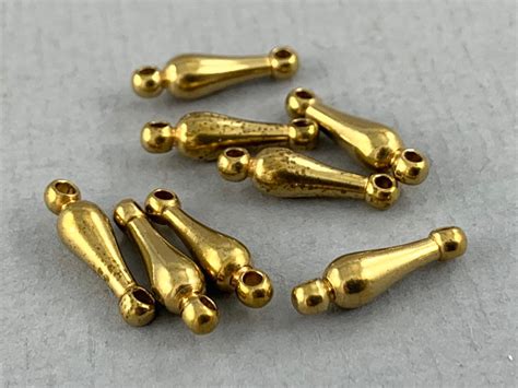 Solid Raw Brass Teardrop Connector Beads With Two Loops Etsy