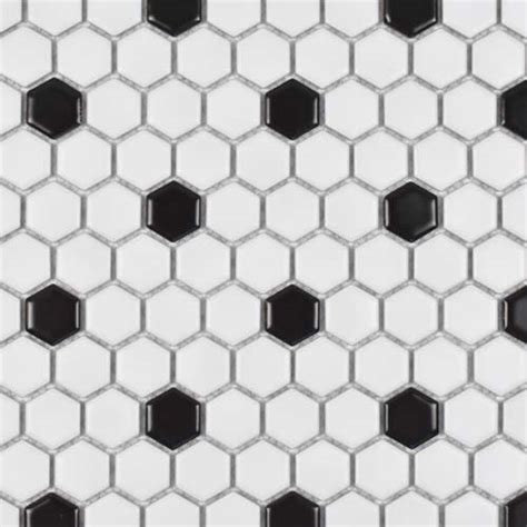 Cc Mosaics Black And White Matte Hexagon 12x12 1x1 Owsi Old World