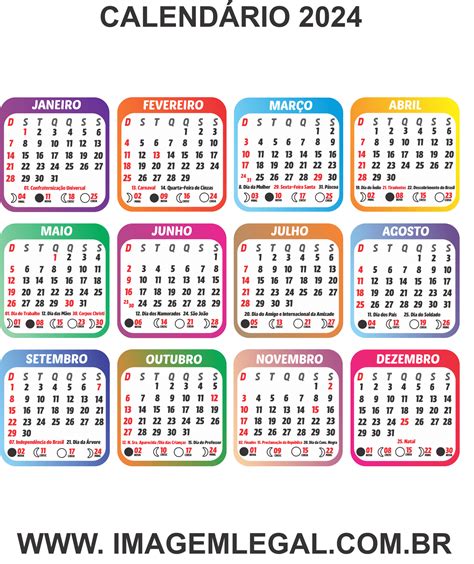 calendario 2024 simple y colorido png dibujos 2024 calendario color