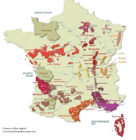 Map Of French Wine Growing Regions 1058 X 1094 Wine