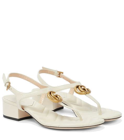 Gucci Double G Leather Thong Sandals Gucci
