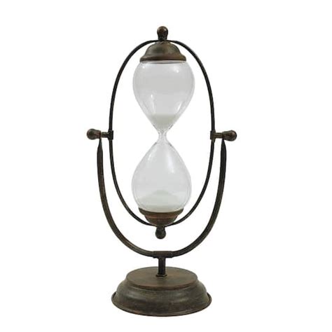 145 Distressed Metal Hourglass With White Sand Accent Pieces Michaels