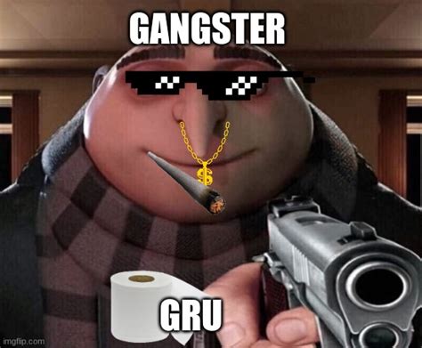 gru gun meme template