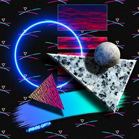 80s Abstract New Wave Art On Behance Wave Art Retro