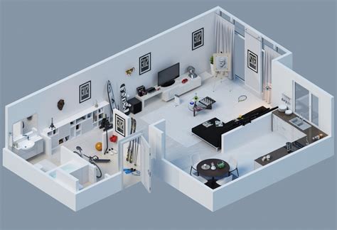 Apartment Designs Shown With Rendered 3d Floor Plans