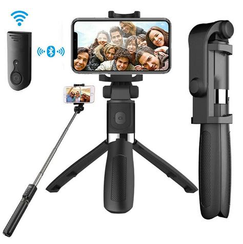 Portable Bluetooth Selfie Stick Degree Rotation Handheld Extendable Folding Tripod Monopod