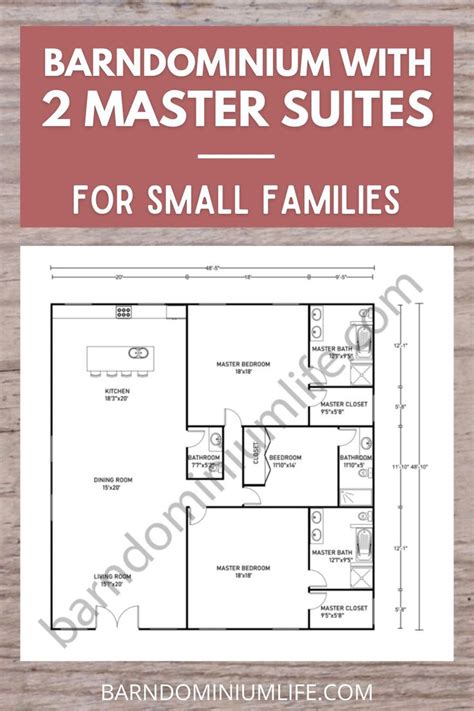 Barndominium With 2 Master Suites For Small Families Barndominium