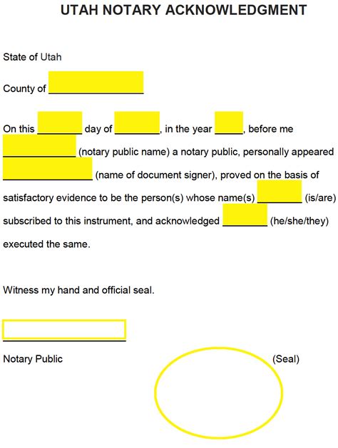 Public notary based in toronto. Free Utah Notary Acknowledgment Form - PDF | Word | eForms