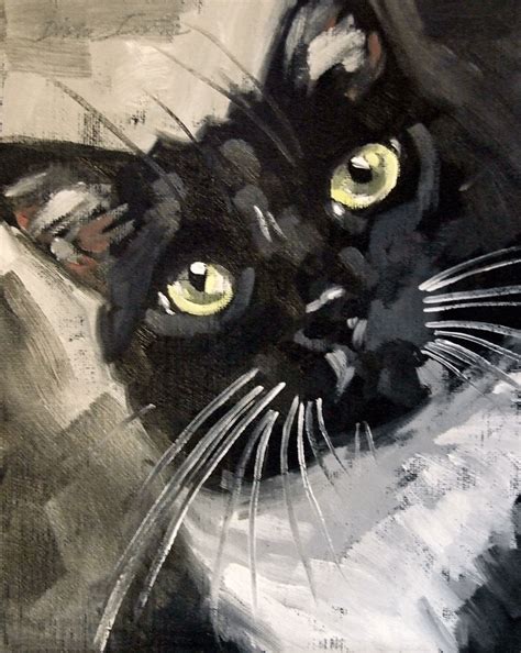 Paintings From The Parlor Tuxedo Cat Portrait Original Oil Painting