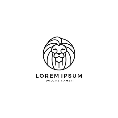 Logotipo Da Cabeça De Leão Vetor Premium