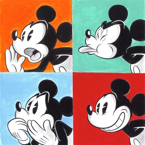 Mickey Mouse Inspired By Andy Warhol Large Painting Tony Fernandez