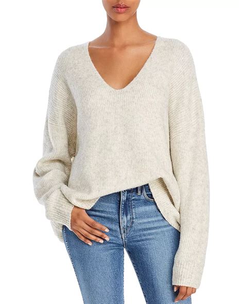 French Connection Flossy Oversized Ribbed V Neck Sweater Women