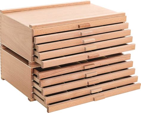 Us Art Supply 10 Drawer Wood Artist Supply Storage Box Pastels
