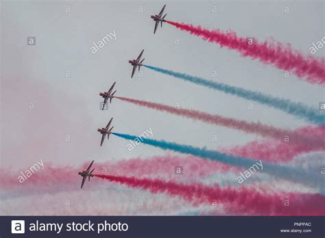 The Red Arrows Display Team The Duxford Battle Of Britain Air Show Is