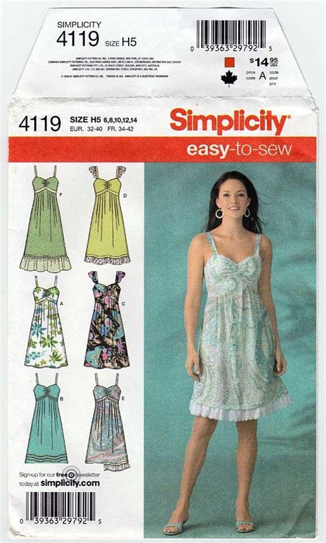 Womens Sleeveless Summer Dress Sundress Sewing Pattern Misses Size 6 8 10 12 14 Uncut Easy To