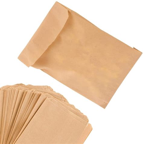 55x775 Inches Kraft Paper Bags Pack Of 100 Flat Greaseproof Envelopes