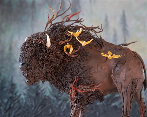 Self The Bison Sculpture Ive Been Working On Since May Each Hair Is