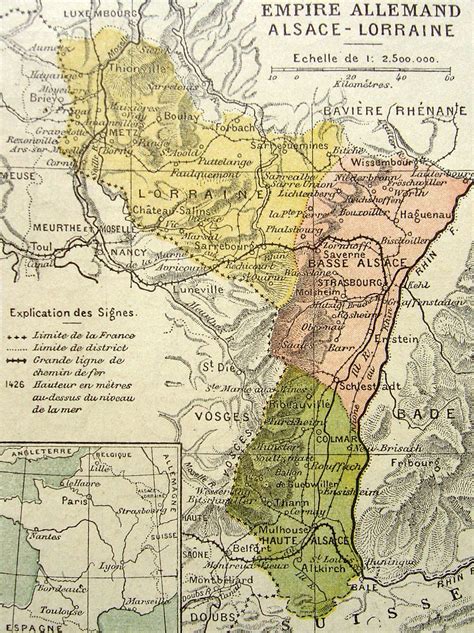 Carte De Lalsace Lorraine En 1914