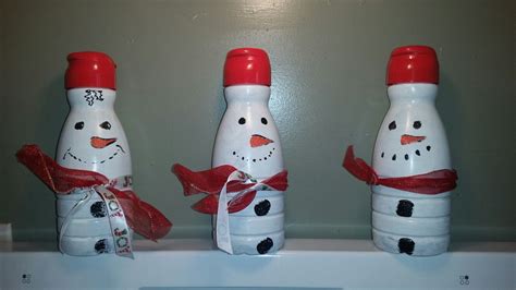 Creamer Bottle Snowmen Creamer Bottles Snowman Projects Holidays