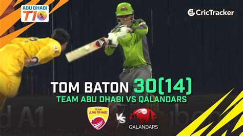 Team Abu Dhabi Vs Qalandars Tom Banton Match Abu Dhabi