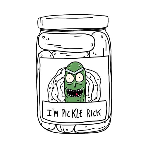 Pickle Rick Coloring Sheets