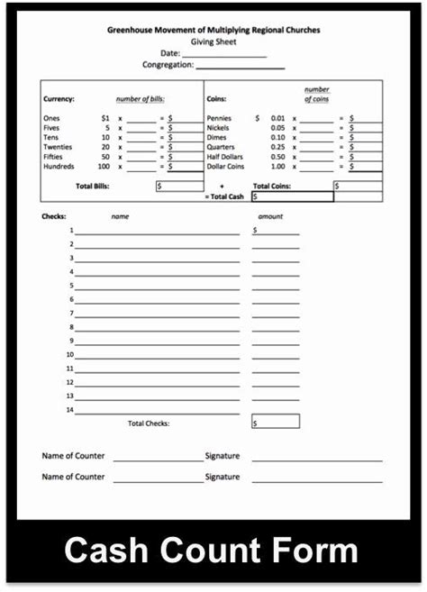 Cash Register Free Printable Cash Drawer Count Sheet
