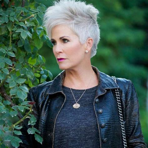 The disheveled gray pixie looks amazing on thick hair because it oozes the ease and beauty of short hair that doesn't involve difficult styling. Gray Short Hairstyles and Haircuts For Women 2018 - Fashionre