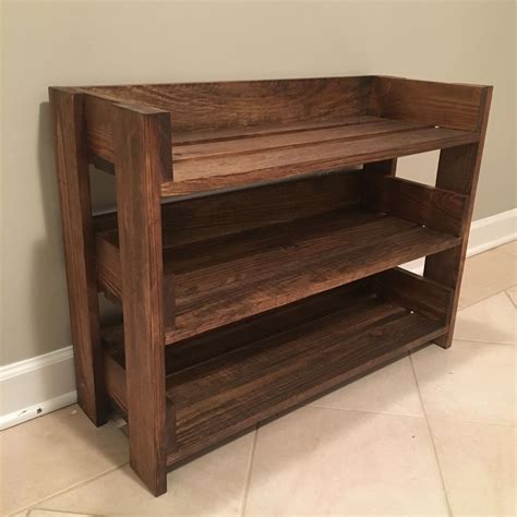 Simple Diy Shoe Rack Made From 1x4 S And Stained With Minwax Provincial