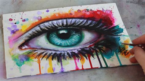 Speed Painting Mixed Media Surreal Abstract Eye Watercolor