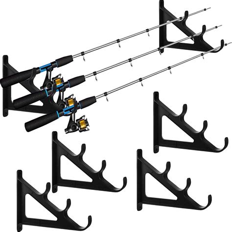 6 Pcs Fishing Rod Wall Rack Holds 9 Rods Horizontal Rod Rack Storage