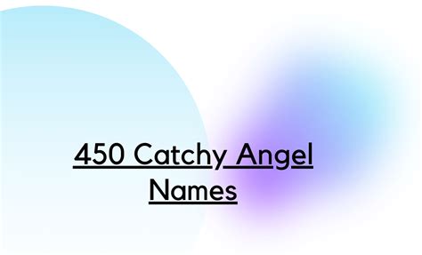 450 Catchy Angel Names That You Will Like