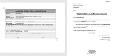 Ejemplo De Acuse De Recibo De Documentos Opciones De Ejemplo Vrogue