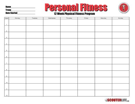 Bsa Physical Fitness Merit Badge Worksheet Fitness Walls