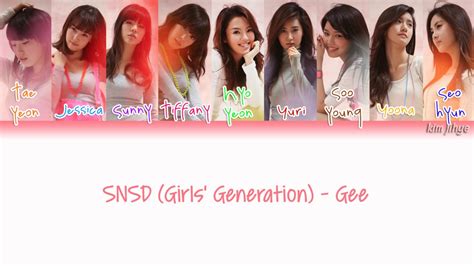 Girls Generation Snsd 소녀시대 Gee Lyrics Han Rom Eng Color Coded Tbs Youtube