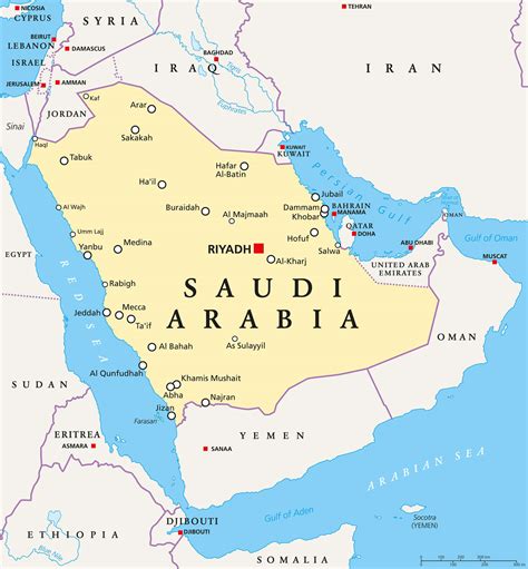 Map Of Saudi Arabia Guide Of The World