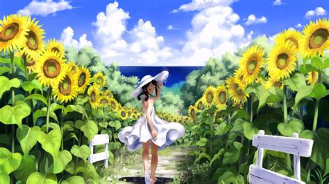 Wallpaper Anime Girls Yellow Original Characters