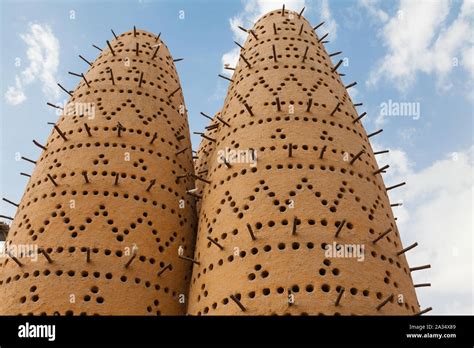 Bird Towers In The Cultural Village Doha Qatar Stock Photo Alamy