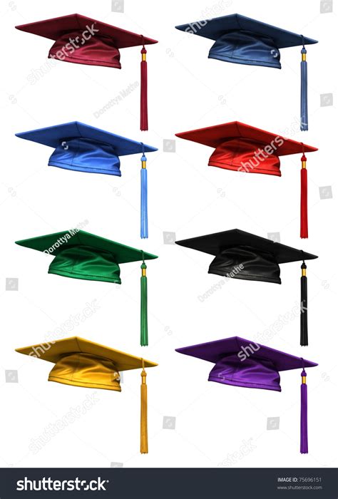 3d Collection Colorful High Quality Graduation Stock Illustration