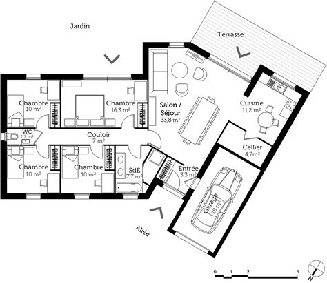 Plan Maison En V Avec 4 Chambres Ooreka
