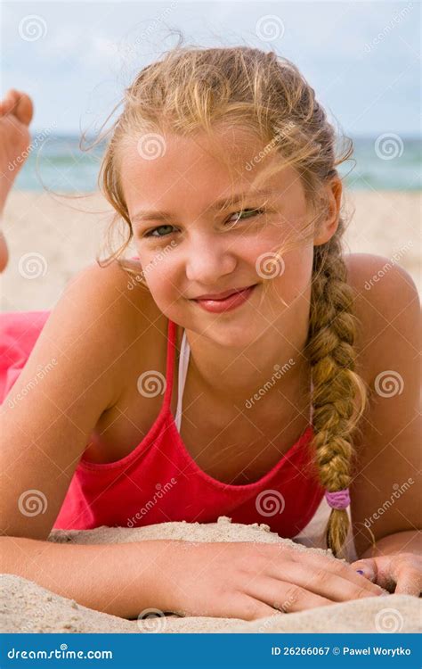Pretty Blond Girl On The Beach Stock Image Image Of Woman Vacation