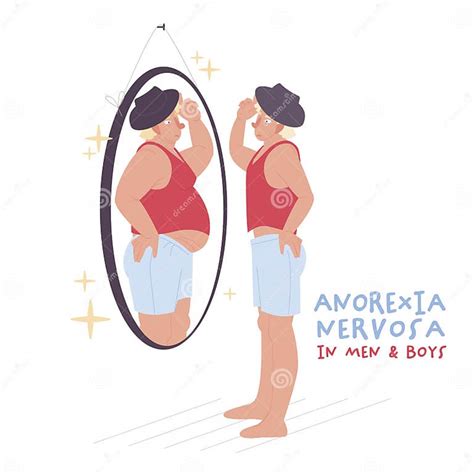 Eating Disorder In Men And Boys Anorexia Nervosa Stock Vector