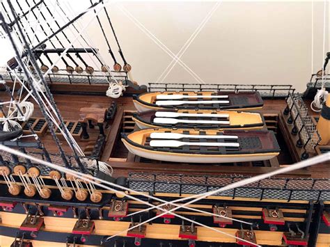 Large Scale Hms Victory Model Ship Sails Furled
