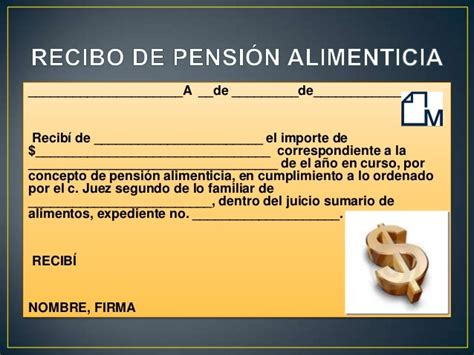 Ejemplo De Recibo De Pension Alimenticia Colección De Ejemplo