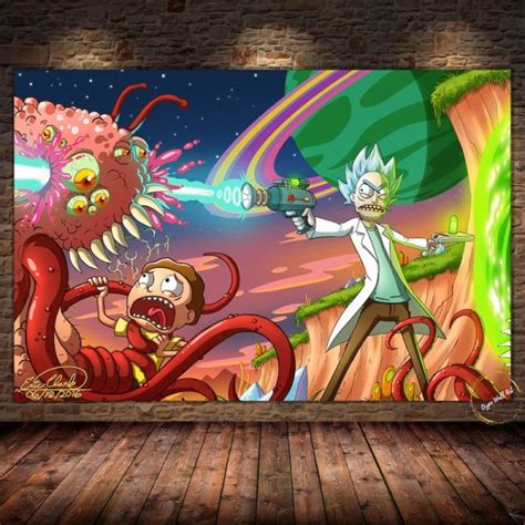 Rick And Morty Wall Art Home Decor Poster Canvas Kaiteez