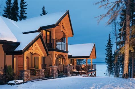 A timber framed home defines green, energy efficiency, and sustainability. Slave Lake Residence | Timber Frame Cabin