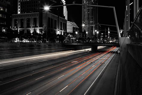 City Streets At Night Of Cincinnati Ohio Image Free Stock Photo