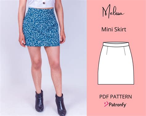 Melissa Skirt Pdf Sewing Pattern Womens High Waisted Skirt Etsy