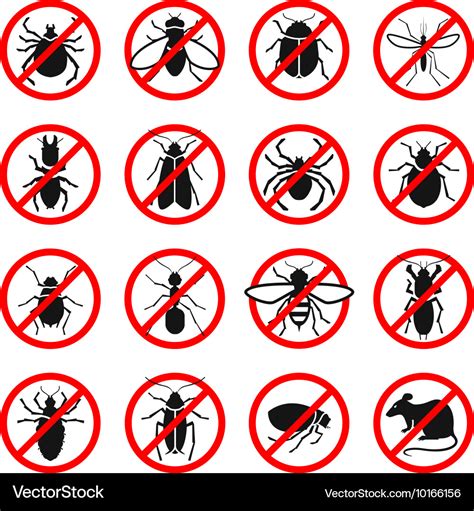 Pest Control Harmful Insects And Rodents Set Vector Image